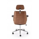 Кресло компьютерное HALMAR TIMBER черный/орех